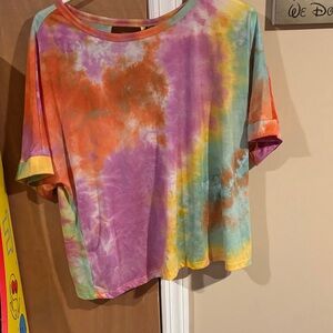 SHEIN Multicolor Tie-Dye Short Sleeve Tee